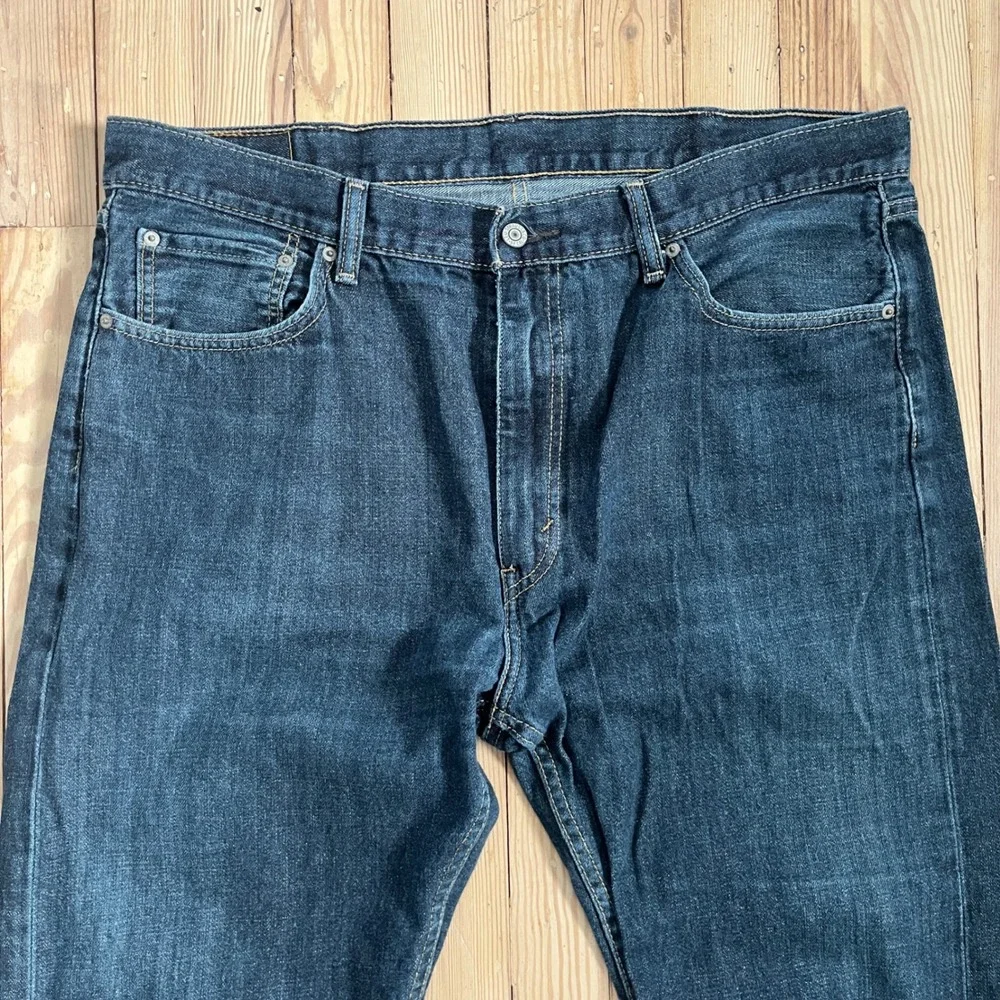 Levi Strauss Co 505 Mens Dark Wash Jeans W40 L32 Straight Fit Denim Pants casual